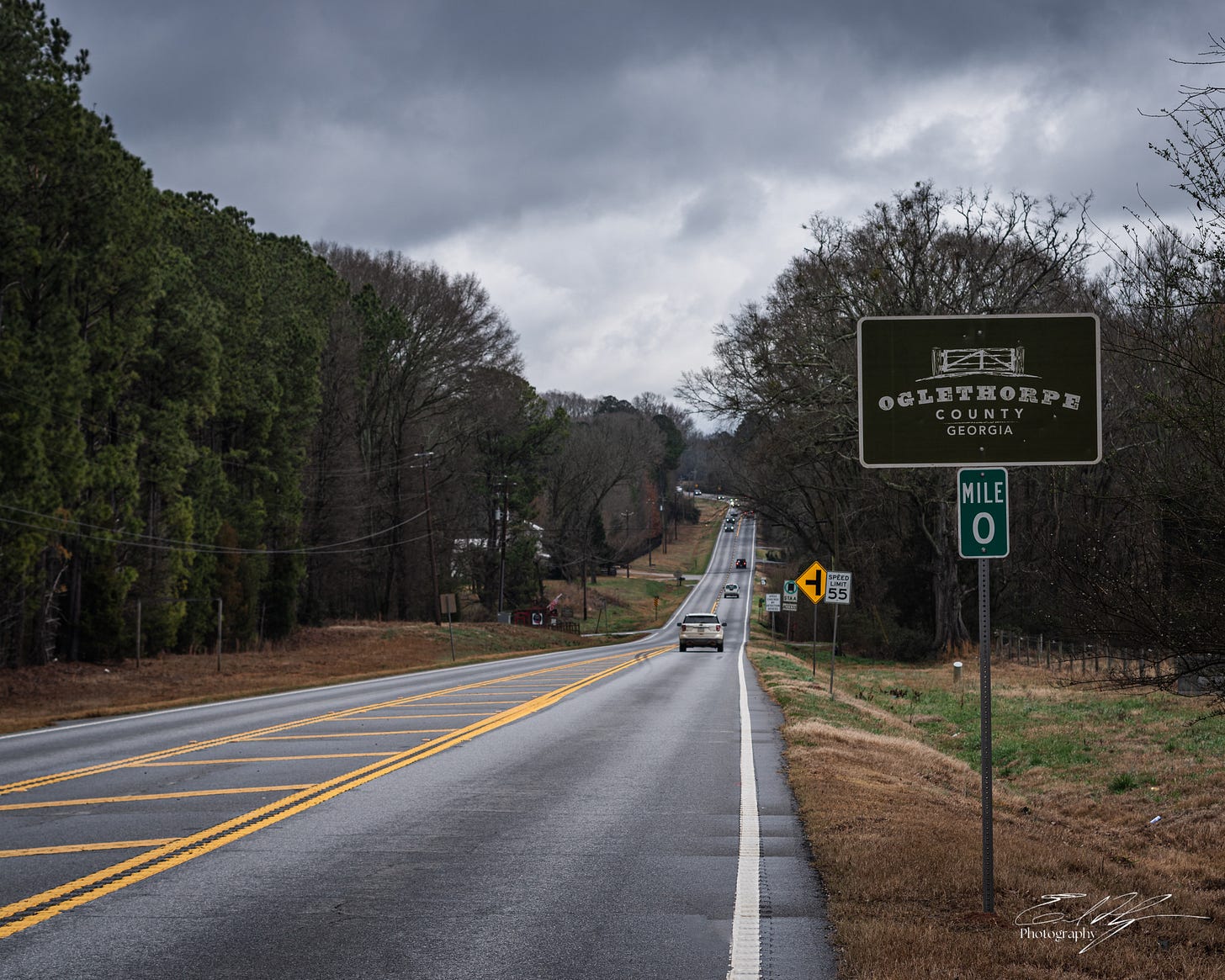 Roadway at the Oglethorpe County line in Athens, Ga