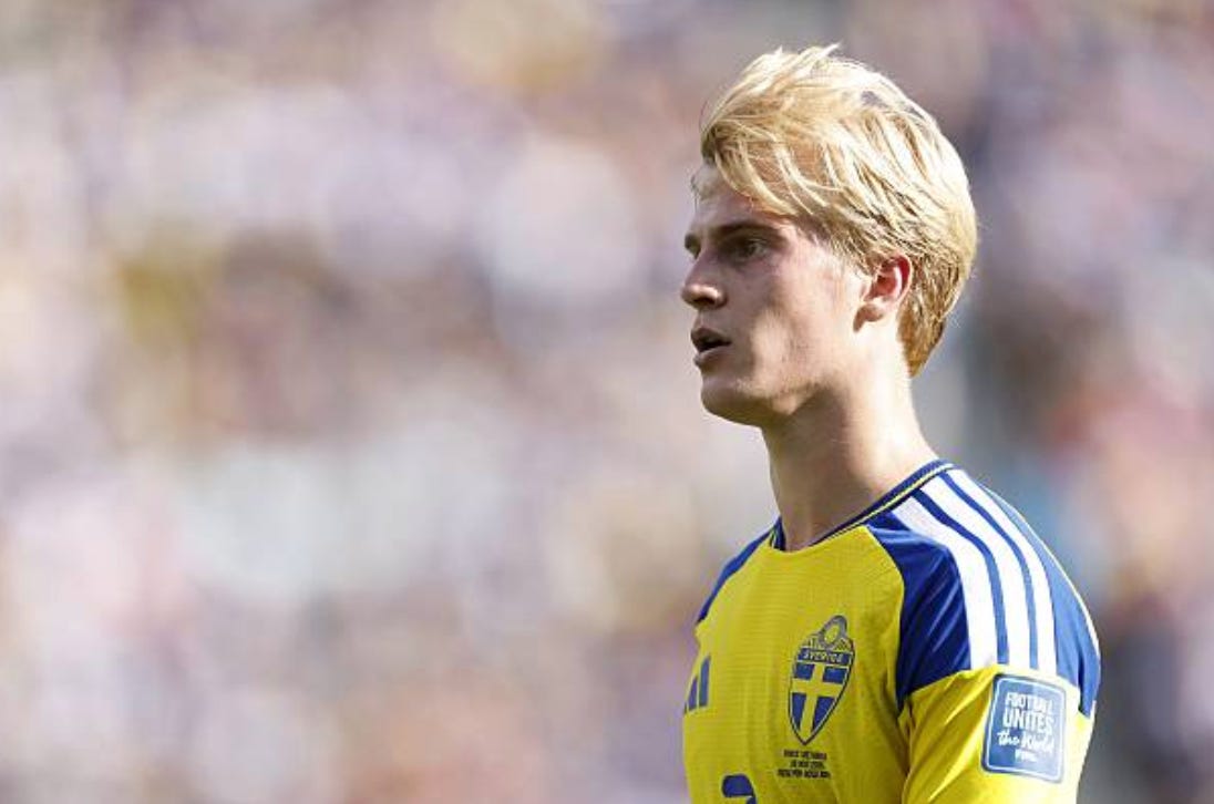 Lucas Bergvall of Sweden during the 2026 FIFA World Cup round of 32 match between France and Sweden at Boston Stadium on June 30, 2026, in Foxborough, United States. MAURICE VAN STEEN / ANP (Photo by ANP via Getty Images) Lucas Bergvall of Sweden during the 2026 FIFA World Cup round of 32 match between France and Sweden at Boston Stadium on June 30, 2026, in Foxborough, United States. MAURICE VAN STEEN / ANP (Photo by ANP via Getty Images)