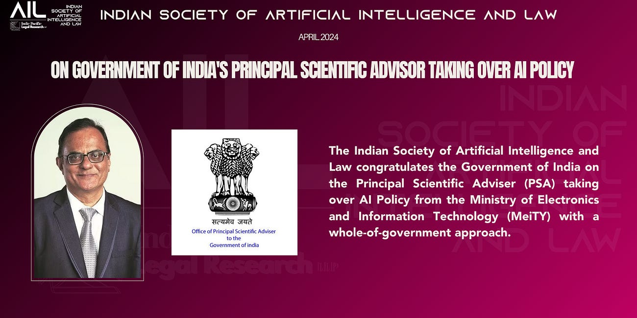 On Government of India's Principal Scientific Advisor taking over AI Policy