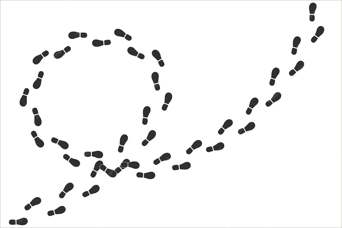 Premium Vector | Step the footprints of the track in a circle footprints and steps of shoes shoe ...
