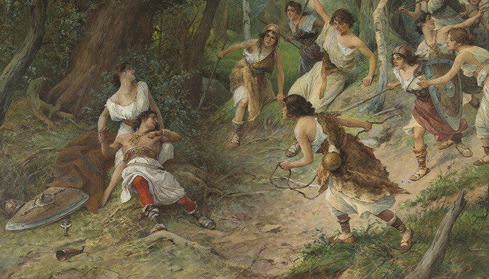 Šárka and Ctirad, by Věnceslav Černý. Public domain