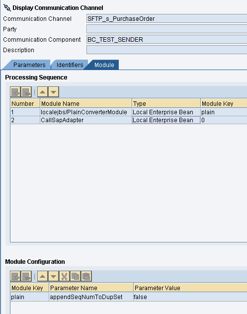 PlainConverterModule configuration in sender sFTP Communication Channel. Parameter appendSeqNumToDupSet is set to false. PlainConverterModule configuration in sender sFTP Communication Channel. Parameter appendSeqNumToDupSet is set to false.