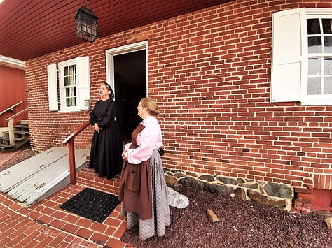 Pictures of the inside of the Jennie Wade house including rooms set up to look as they would have in 1863 on the day she was killed.