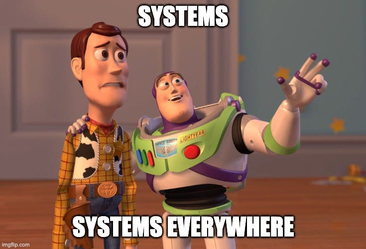 X, X Everywhere Meme |  SYSTEMS; SYSTEMS EVERYWHERE | image tagged in memes,x x everywhere | made w/ Imgflip meme maker