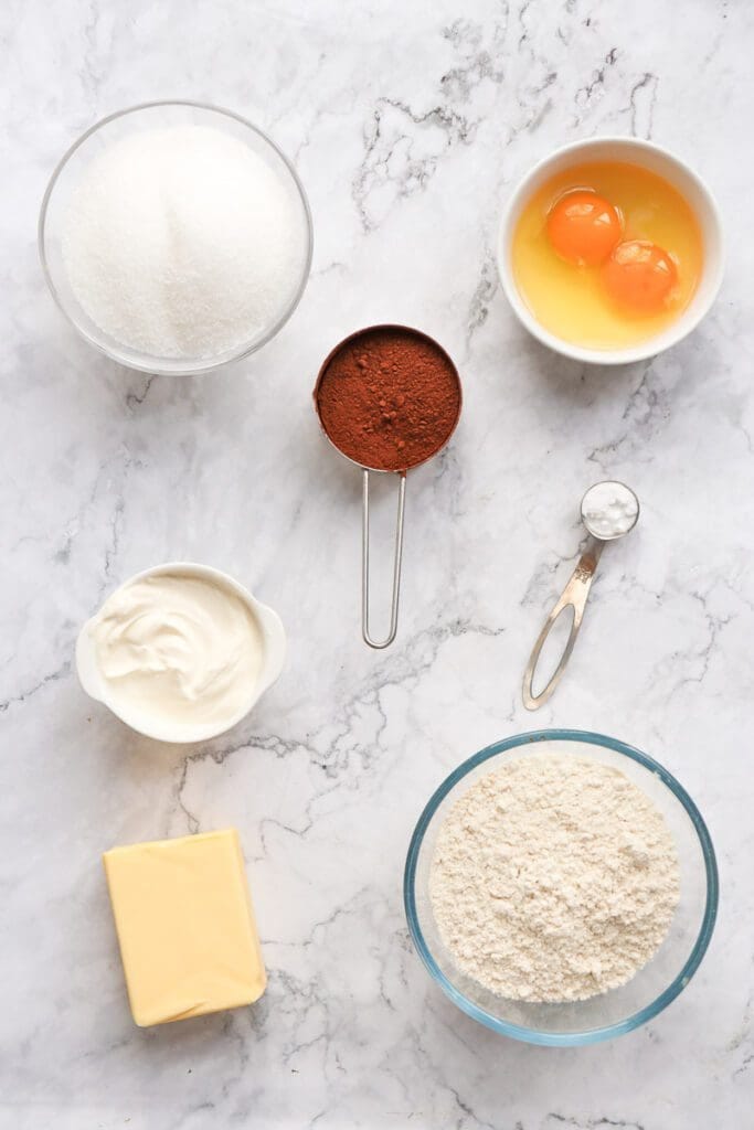 Ingredients for Gluten Free Texas Sheet Cake 