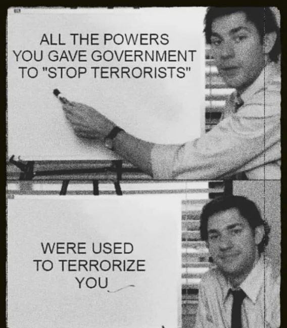 MEME DROP #345: All Of The Powers You Gave Government To “Stop Terrorists” 
