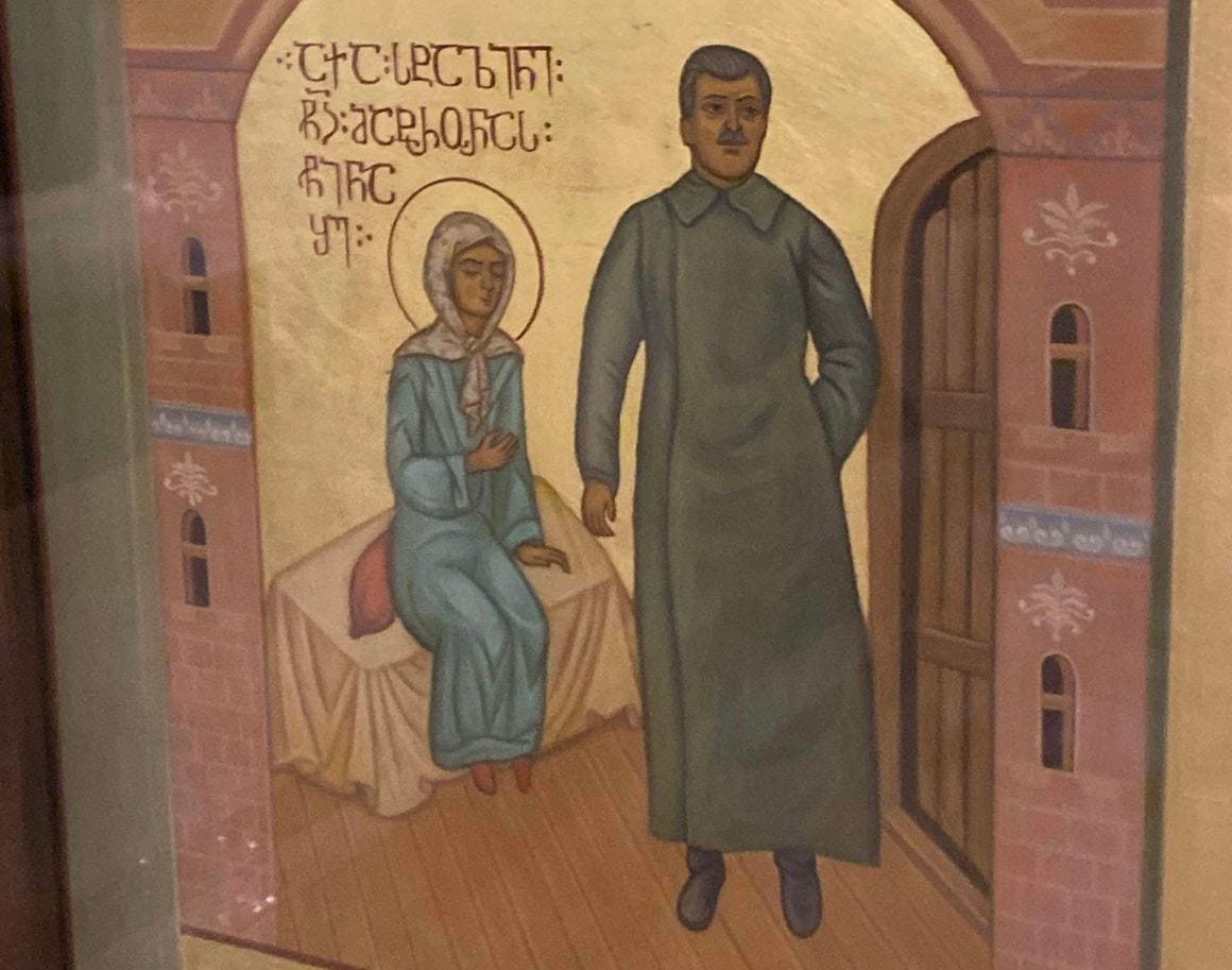 Far-right mob hunts woman for defacing Stalin icon in Georgian church – POLITICO Far-right mob hunts woman for defacing Stalin icon in Georgian church – POLITICO
