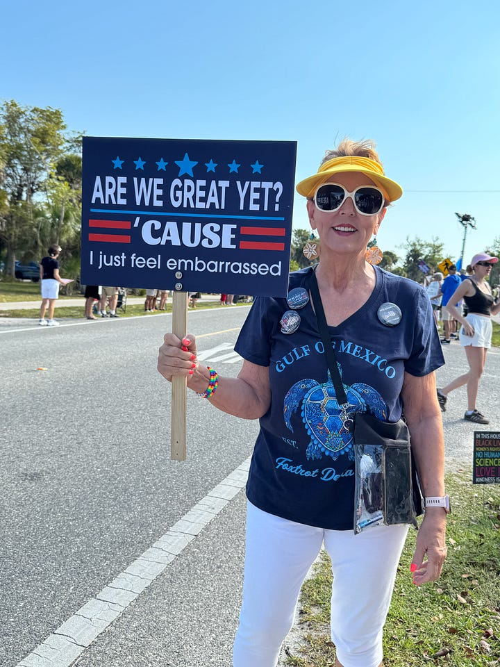 people with signs