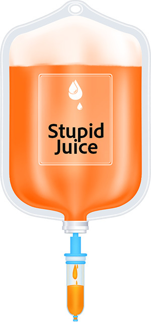 IV of stupid juice as rendered in an illustration