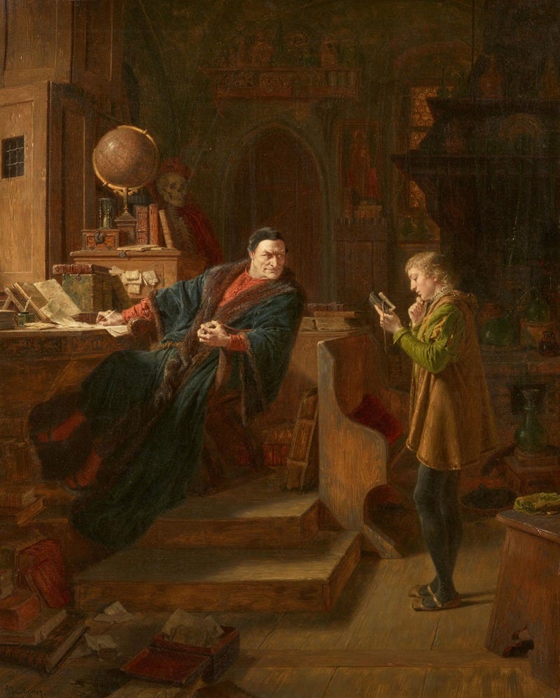 Eduard von Grützner - Mephisto und ein Student, Szene aus Goethes Faust, Teil I