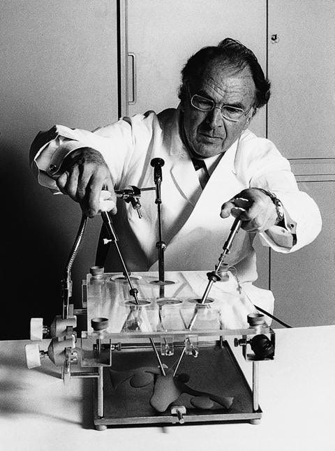 Legends Of Surgery on X: "On September 13th, 1980, gynaecologist Kurt Semm  performed the world's first laparoscopic appendectomy. He also developed  the “pelvi-trainer”, and was a leader in simulation training for  laparoscopic