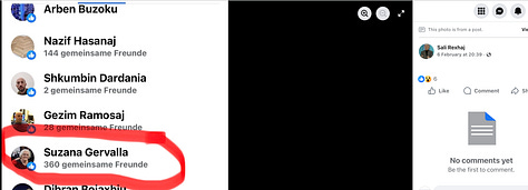 Sali Rexhaj's Facebook posts of Surveillance