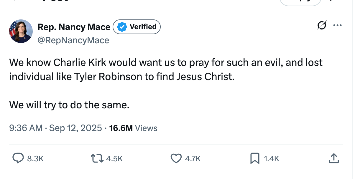 We know Charlie Kirk would want us to pray for such an evil, and lost individual like Tyler Robinson to find Jesus Christ. We will try to do the same. We know Charlie Kirk would want us to pray for such an evil, and lost individual like Tyler Robinson to find Jesus Christ. We will try to do the same.
