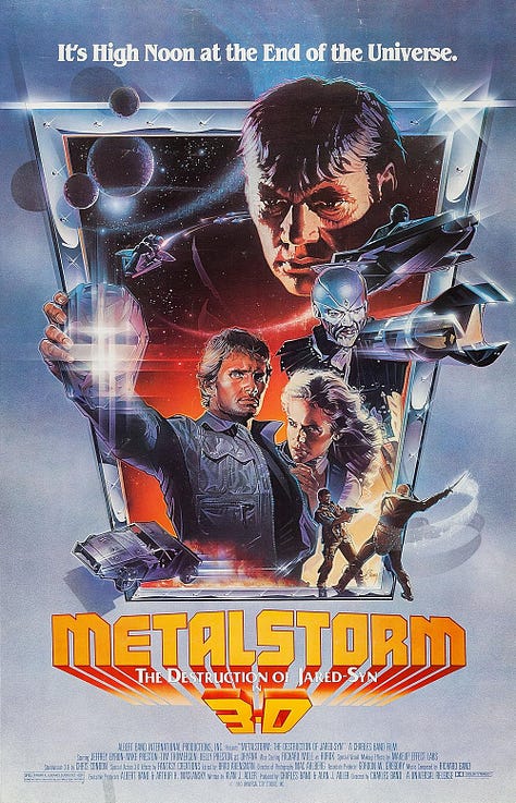 Metalstorm (from The Fall Guy) + Metalstorn: The Destruction of Jared Syn (1983) + Elsinore Beer (mind altering beer!)