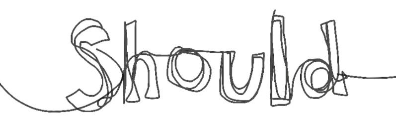 Scribbled illustration of the word Should