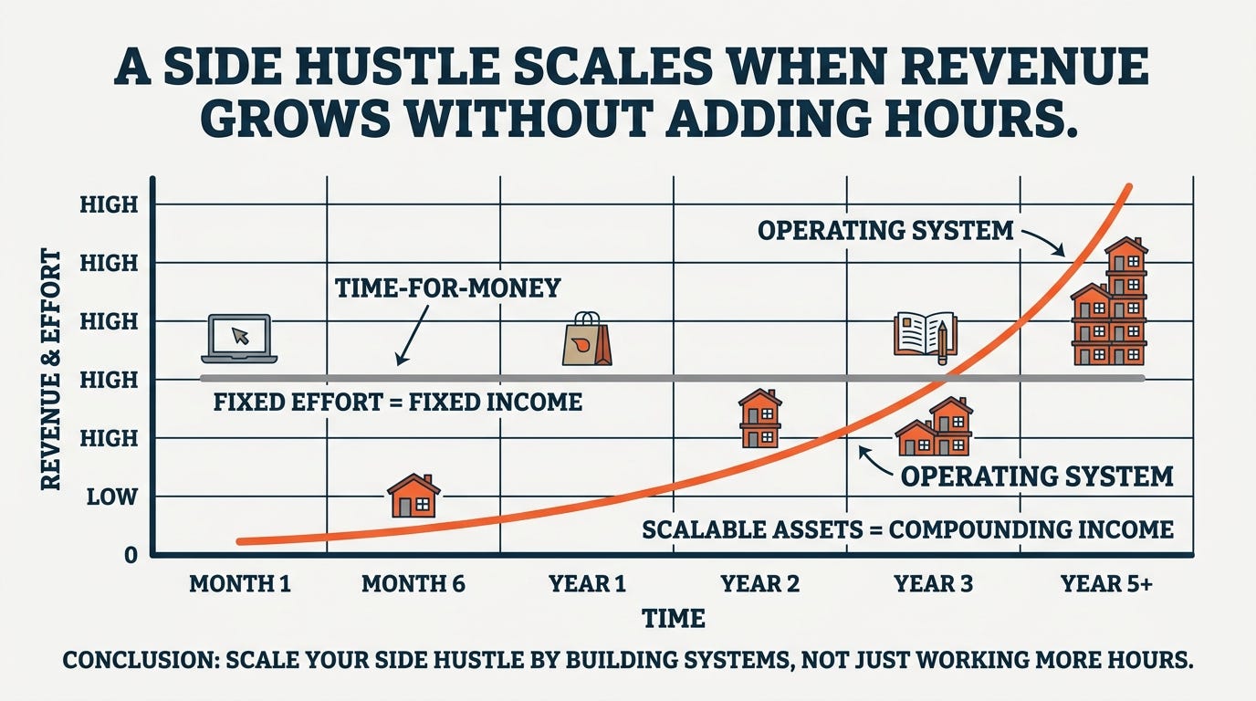 Time-for-money plateaus. An operating system compounds. Time-for-money plateaus. An operating system compounds.