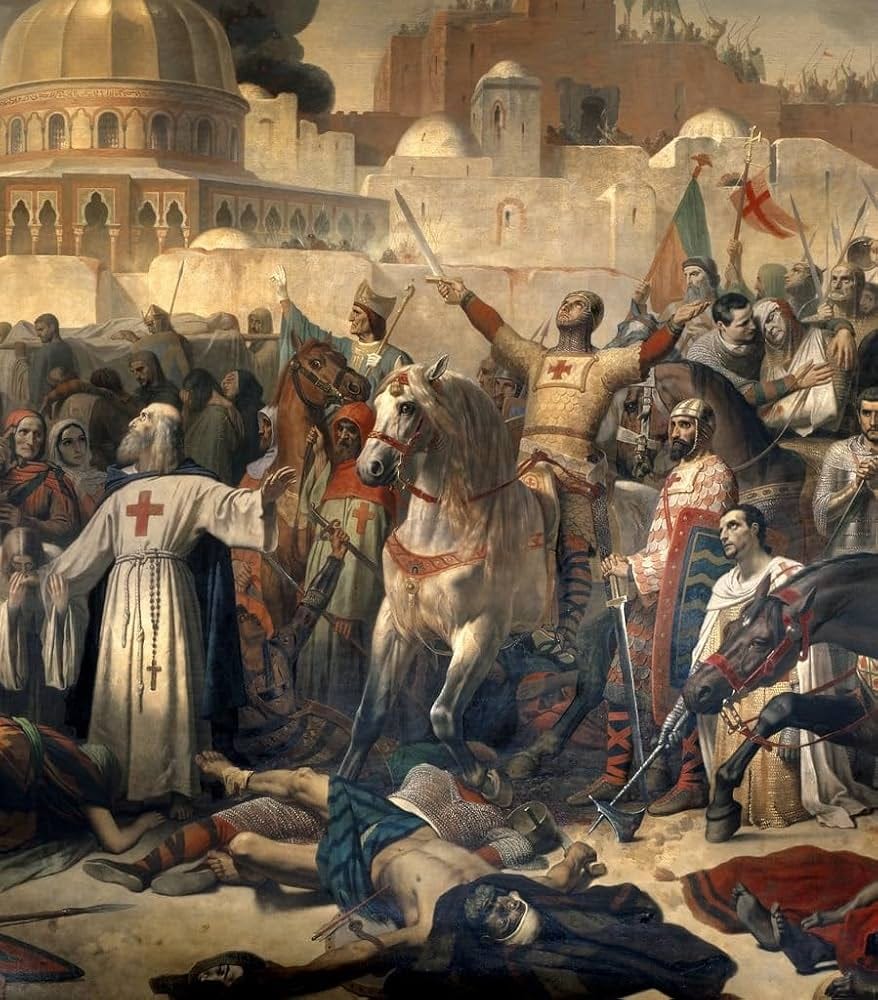 MSTECO Canvas Pictures Art Prints Abstract Poster Famous Painting Detail of  the First Crusade of the Conquest of Jerusalem by Emile Signol for Living  ...