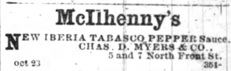 Advertisement for Tabasco sauce in Wilmington, NC