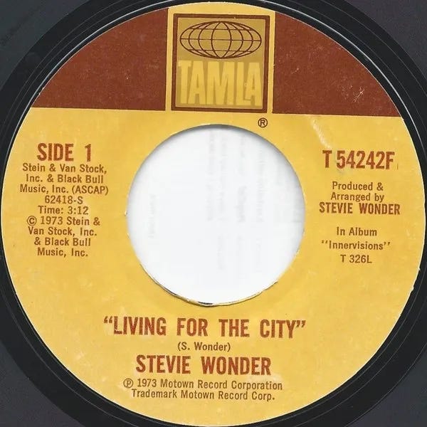 7" single of Living For The City