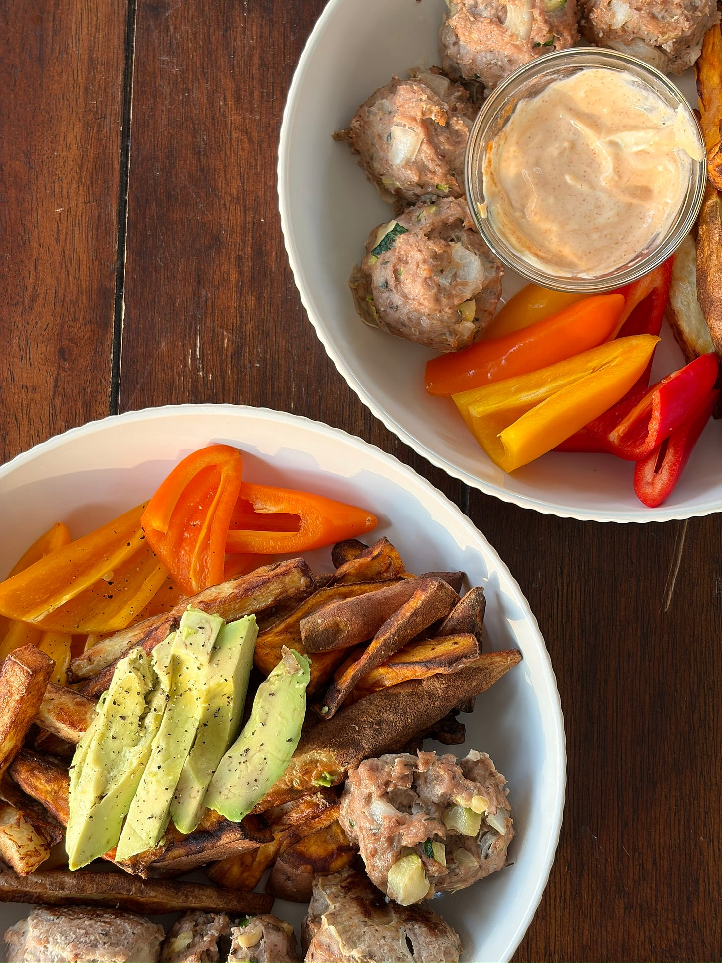 Hidden-veggie meatballs with crispy potatoes Hidden-veggie meatballs with crispy potatoes