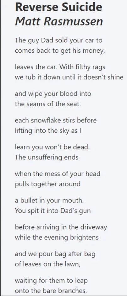 a screenshot of a poem by matt rasmussen