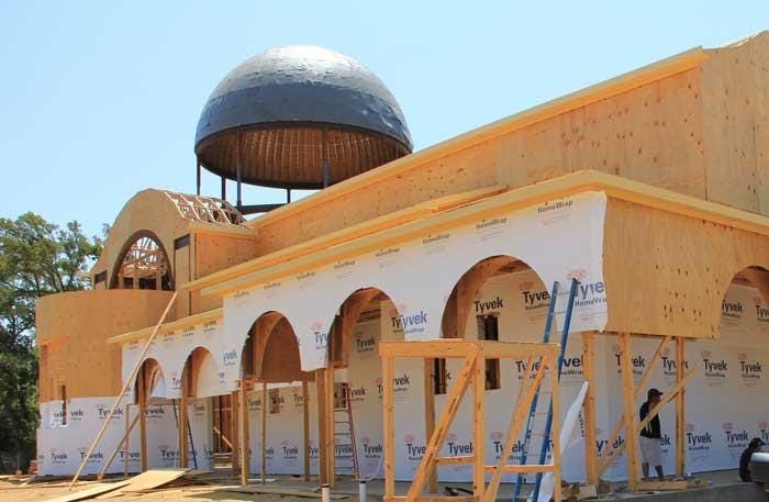 dome attached to structural frame