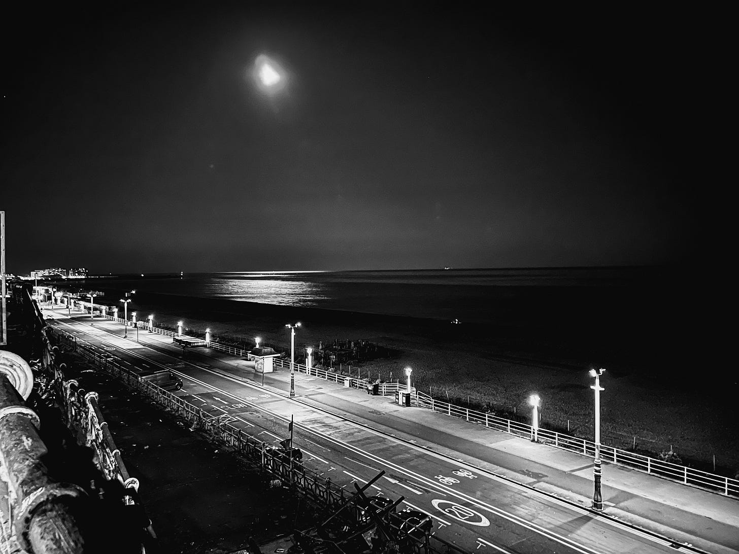 brighton seafront night bw.png
