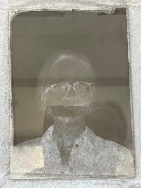 several images described in bullet points-- photos, collages, and a negative