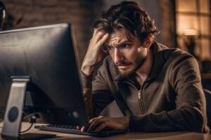 overworked man