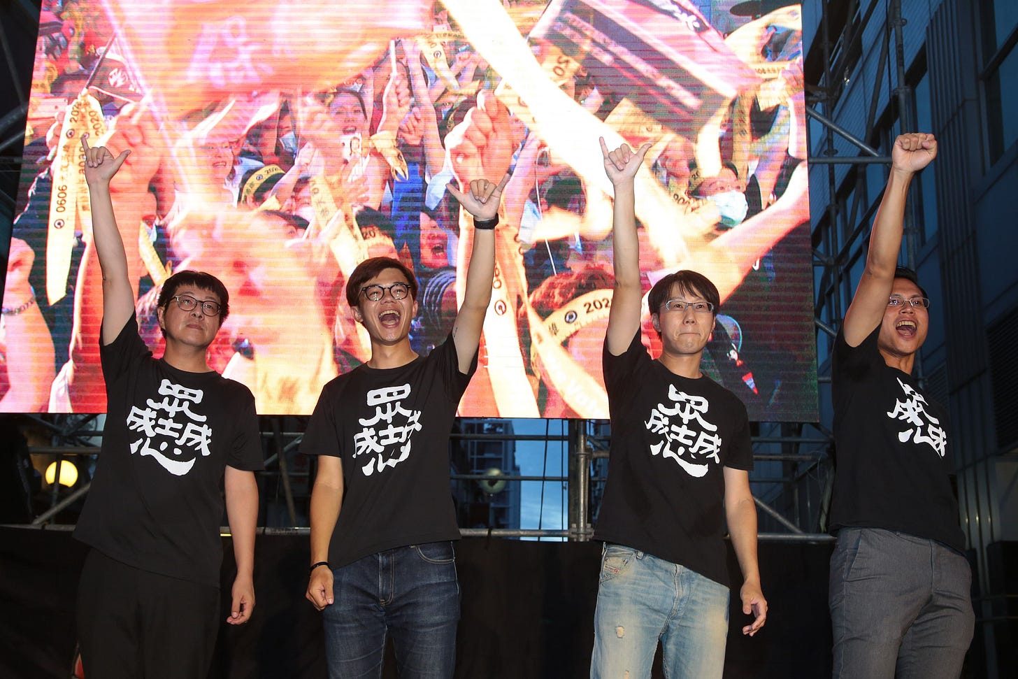 20200606-罢免韩国瑜，罢韩四君子，尹立、张博洋、陈冠荣、李佾洁。（颜麟宇摄）