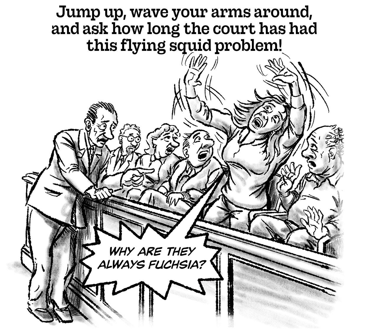 Frame 2 of Guaranteed Jury Dismissal Comic by E.R. Flynn