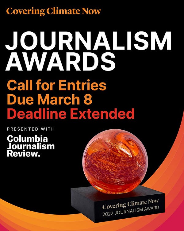 We are extending the entry deadline through March 8th to be considerate of journalists’ time given the conflict in Ukraine.