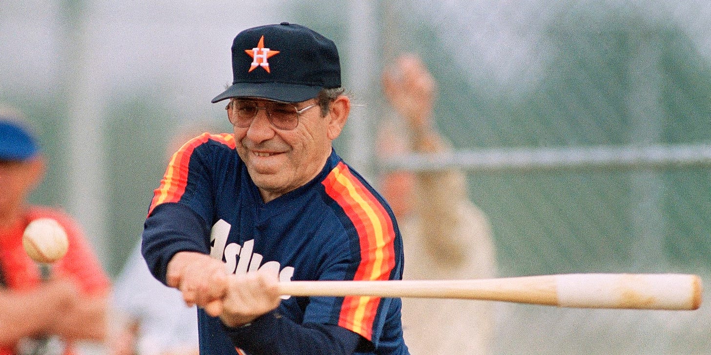 Yogi Berra influenced Astros as bench coach Yogi Berra influenced Astros as bench coach