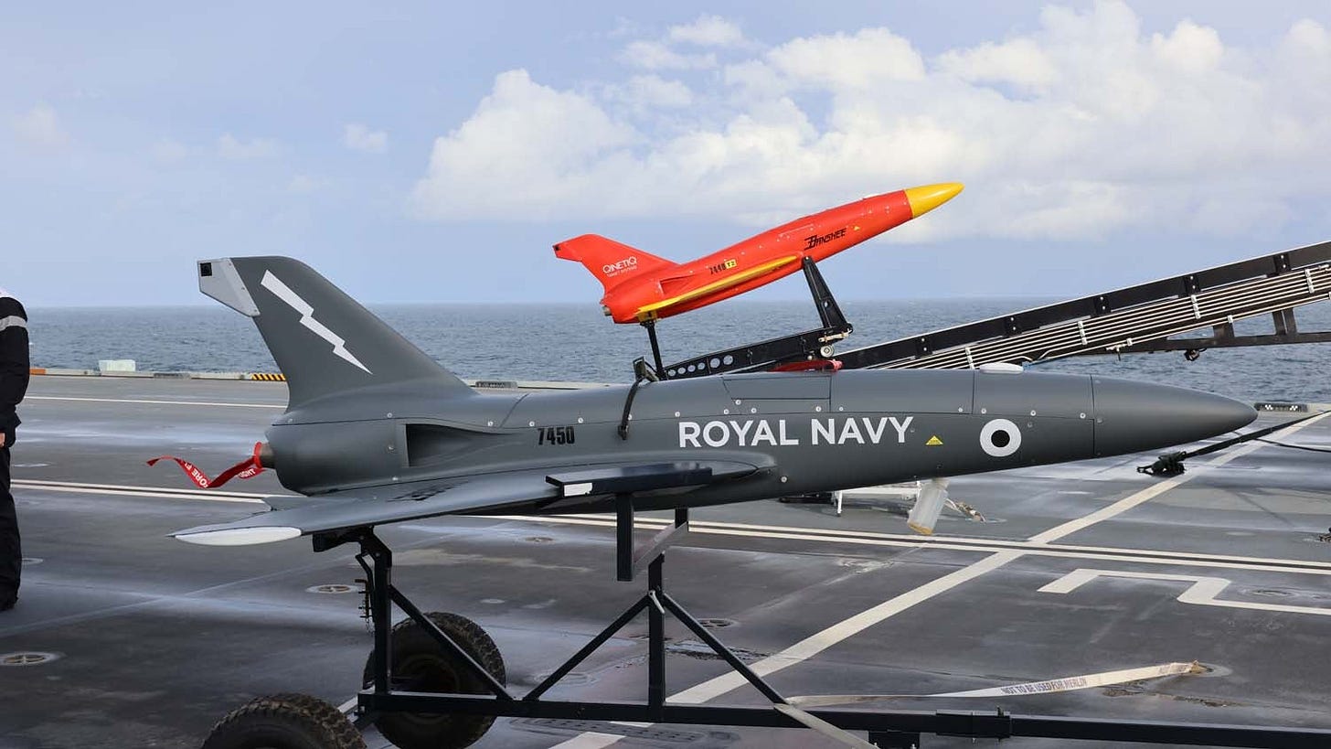 HMS Prince of Wales conducts Banshee target drone flight demonstration