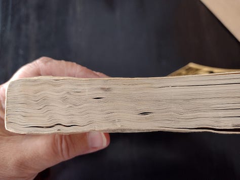 Book cover and view of width