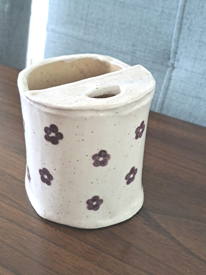 Photos of the process of making my clay tumbler