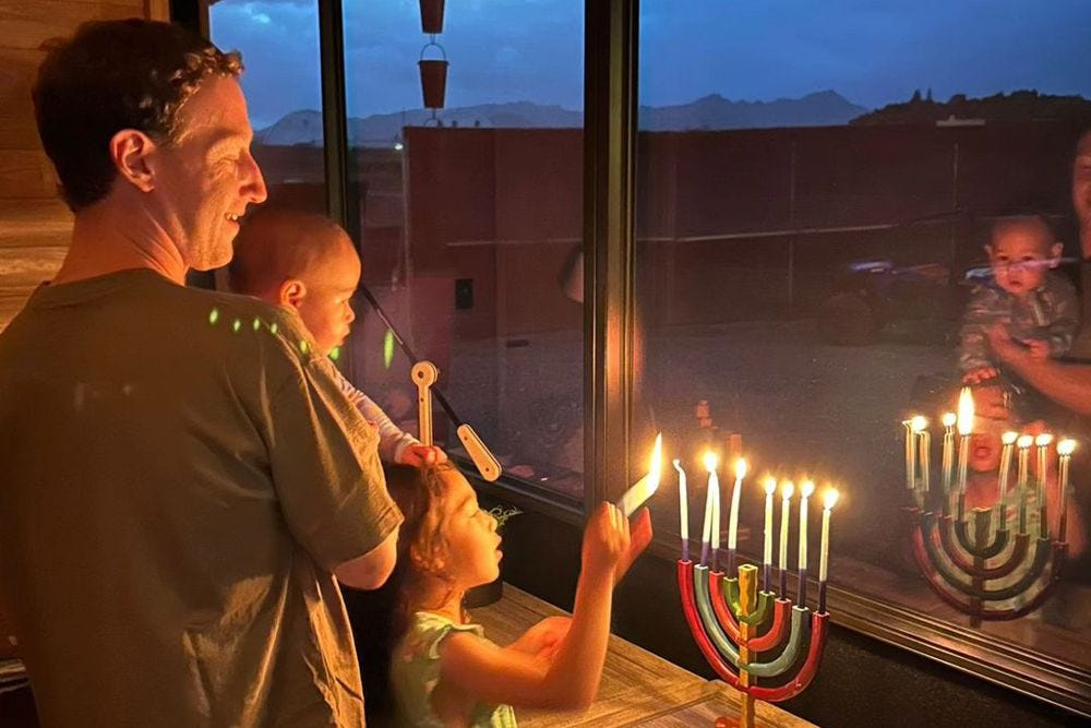 Mark Zuckerberg Celebrates First Hanukkah as a Family of Five