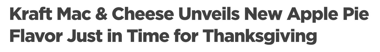 Kraft Mac & Cheese Unveils New Apple Pie Flavor Just in Time for Thanksgiving