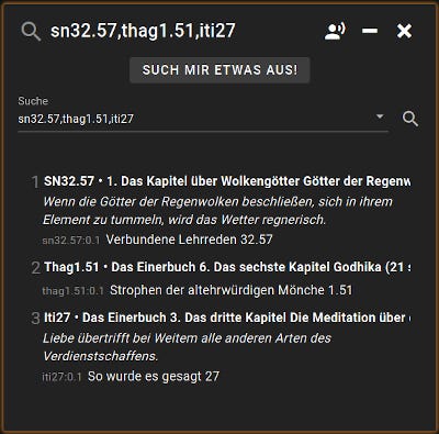 Suchkarte mit Wiedergabeliste