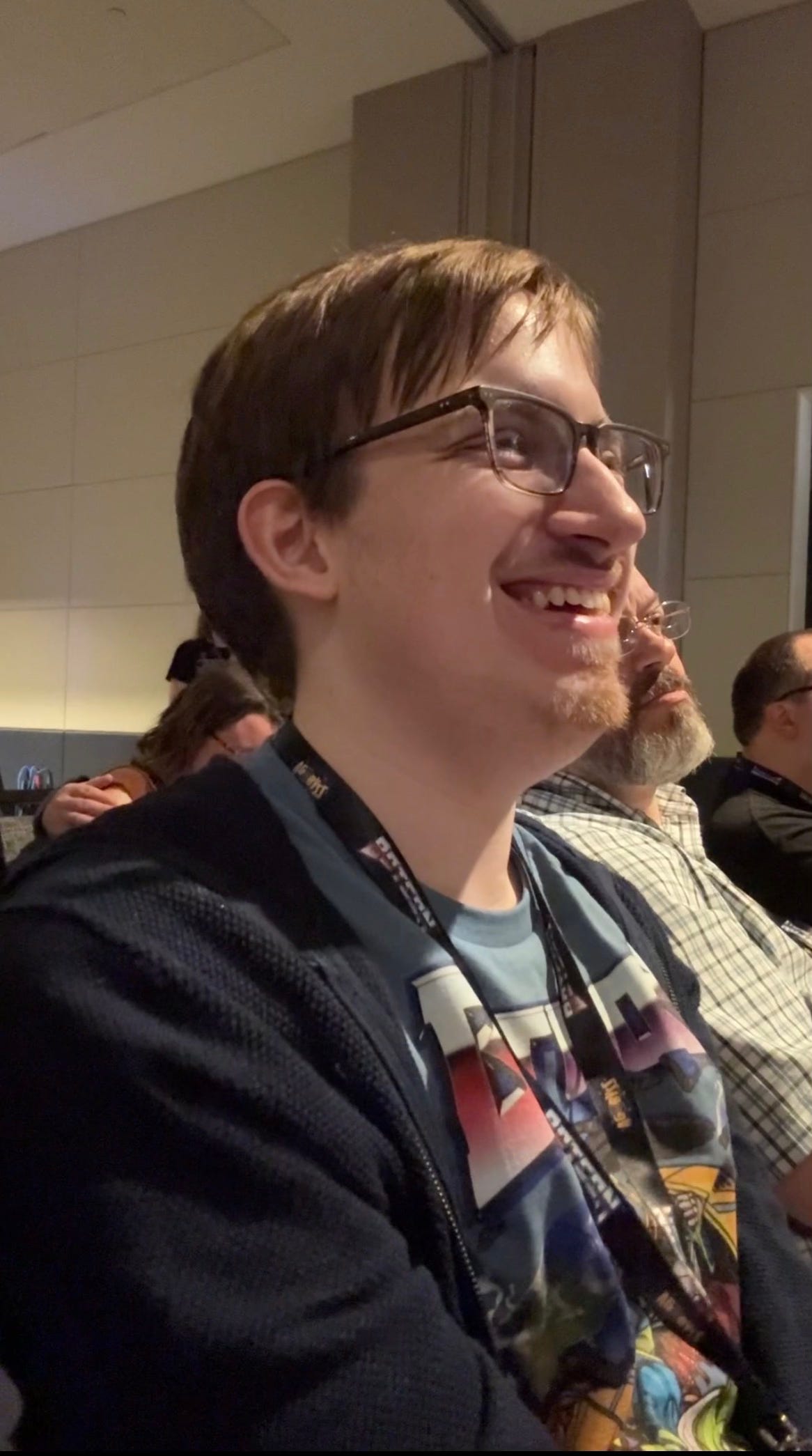 a man smiling