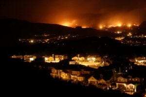 fire on hillside