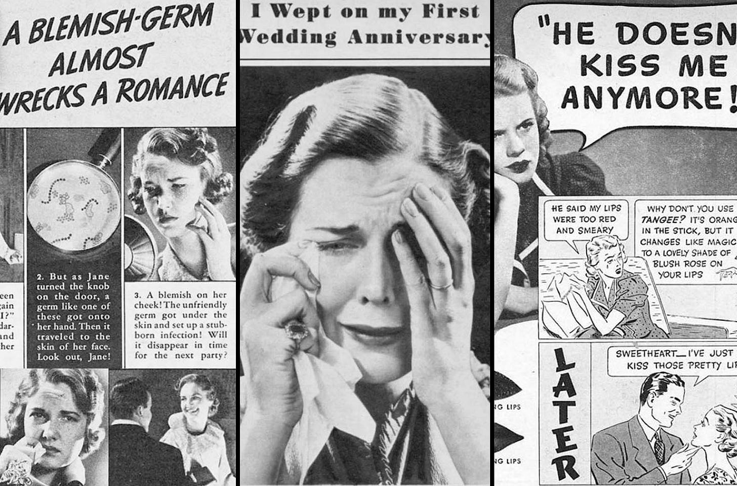 Beyond weight concerns, women were pressured by ads to fear their own natural body odor. Beyond weight concerns, women were pressured by ads to fear their own natural body odor.