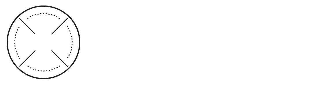 Circle with quarter marks. In between the quarter marks are thirteen dashes for the thirteen weeks each quarter
