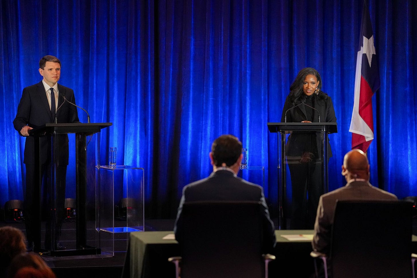 Two people on a stage Two people on a stage