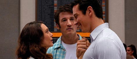 Stills from the new release films Eternity, Five Night at Freddy's 2, Nuremberg, Bolero and Jay Kelly.