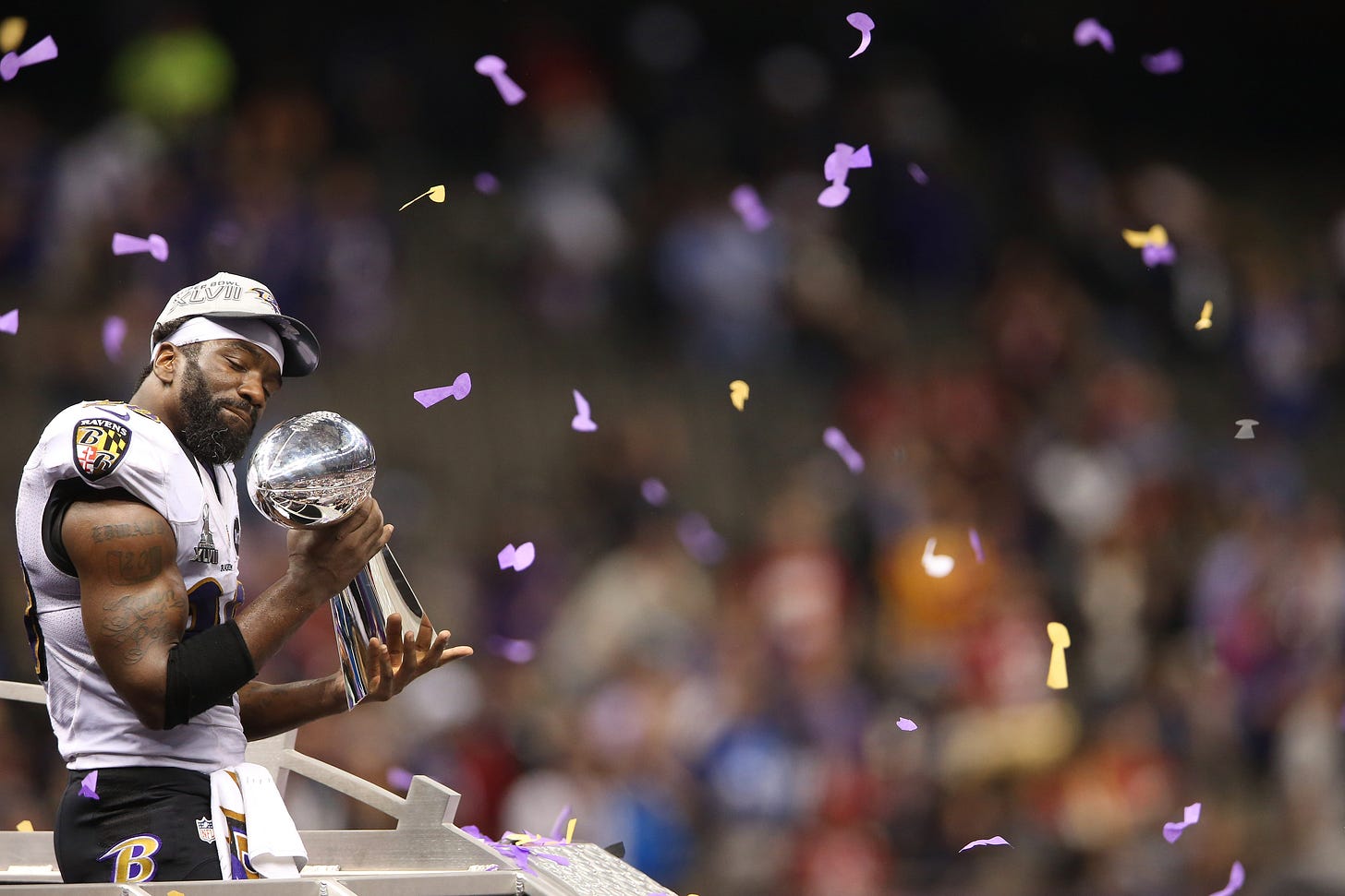 Ed Reed holds the Lombardi Trophy Ed Reed holds the Lombardi Trophy