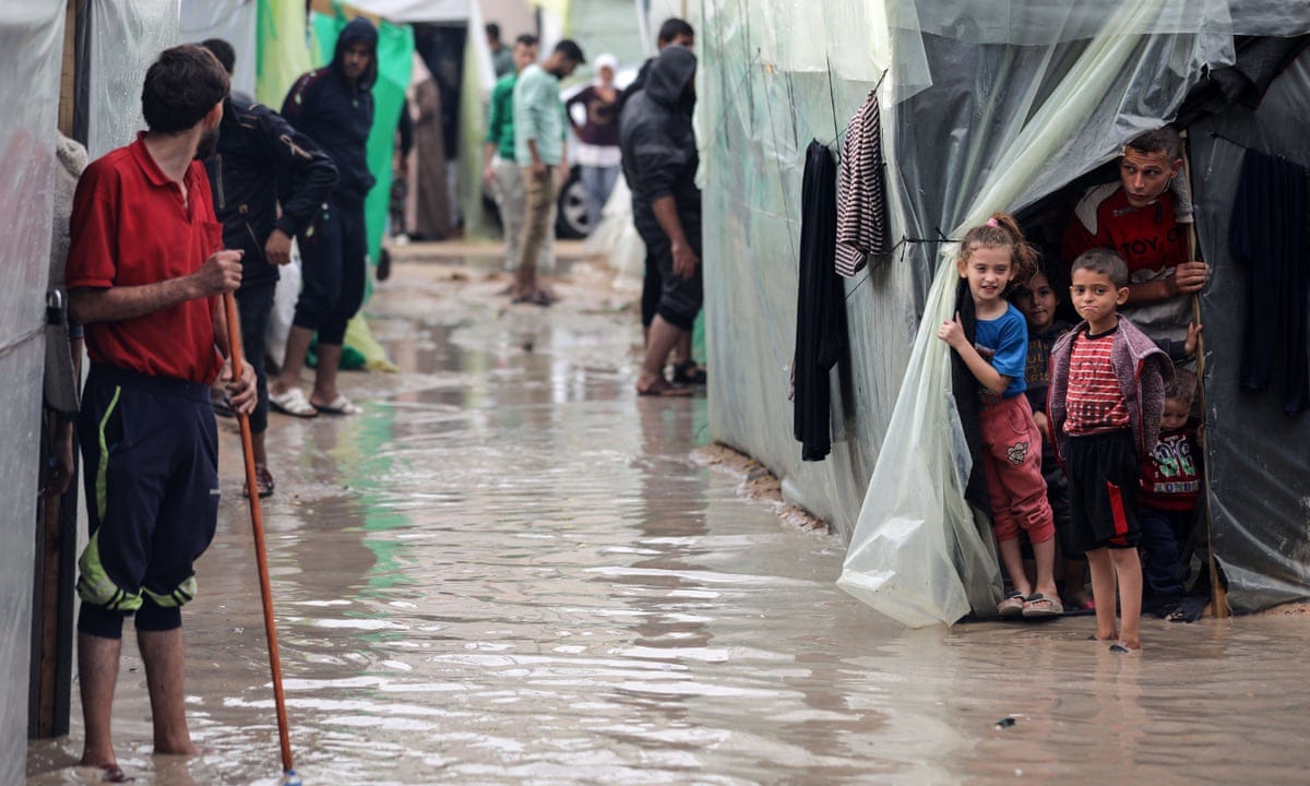 Gaza a 'living hell' after heavy winter rains drench makeshift tents |  Israel-Gaza war | The Guardian