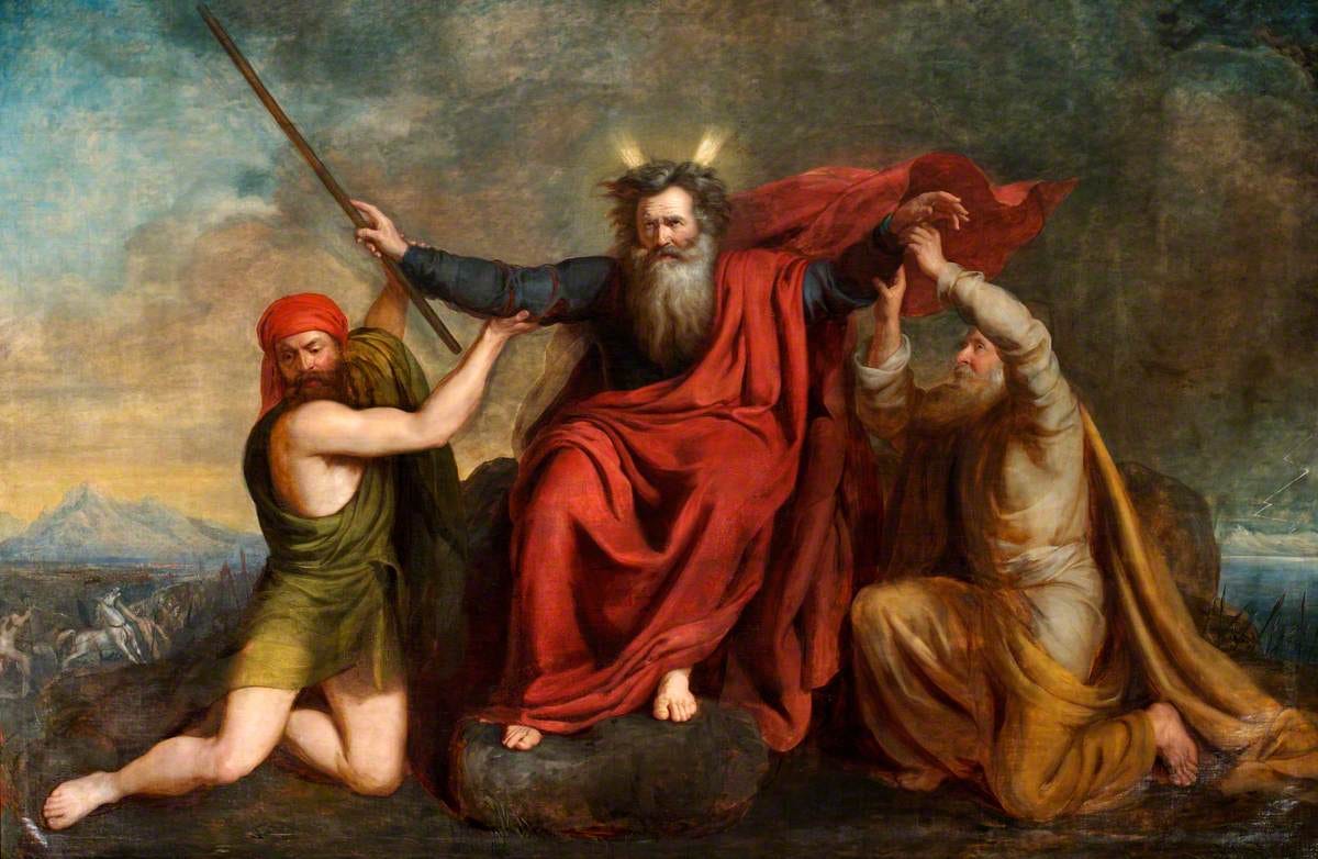 Moses with His Arms Supported by Aaron and Hur Moses with His Arms Supported by Aaron and Hur