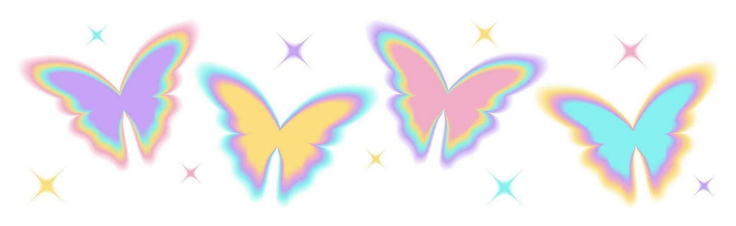 y2k borroso degradado mariposa forma con brillar o estrellas. pastel  holográfico aura elementos, estético retro formas con difuminar efecto.  aislado vector ilustración de 90s-2000s psicodélico estilo. 28620975 Vector  en Vecteezy